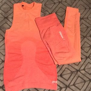 Gymshark ombré peach set size small